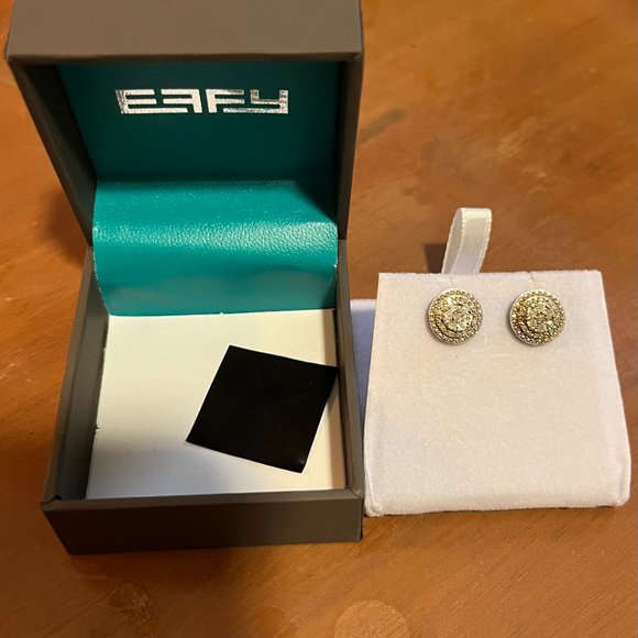 Effy Sterling Silver Diamond Double-Halo Stud Earrings - Picture 3 of 3
